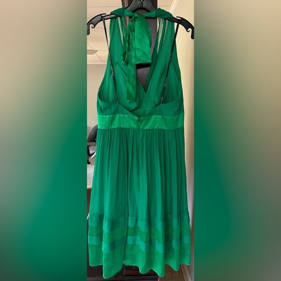 Y2K MAGGY LONDON Babydoll Silk Chiffon Satin Halter Dress Coquette Glam Size 10 - Picture 8 of 15